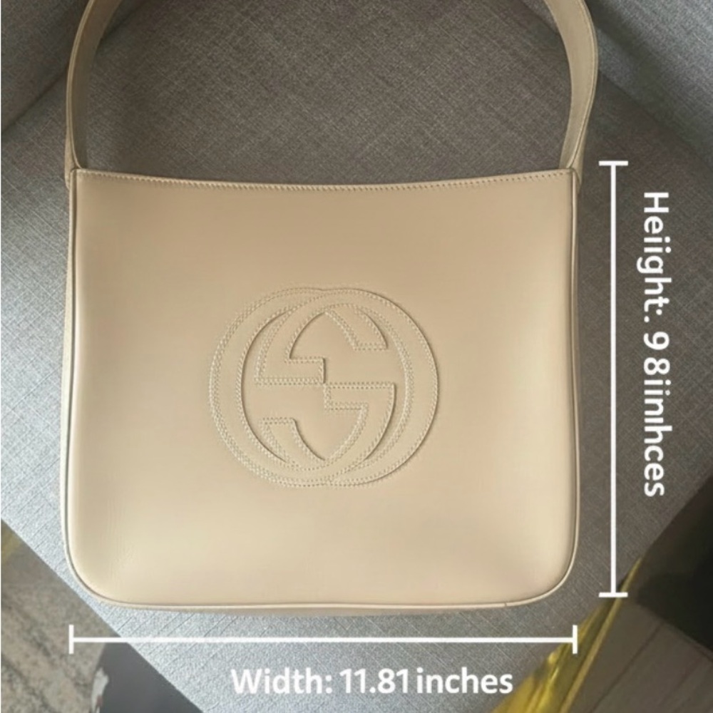Gucci Authentic Cream Shoulder Bag (1990s Vintage) w/COA-Good Condition - Picture 3 of 13